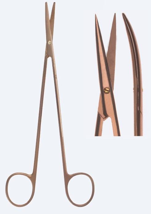 Ножиці, "Lillehey-Potts", "Titanit", з тонкими гострими лезами, вигнуті, гострокінцеві, загальна довжина 180 мм,. Бренд - Asanus Medizintechnik Gmb, Німеччина